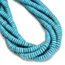 Light Blue Turquoise Heishi Disc Beads Size 3x8mm 15.5'' Strand