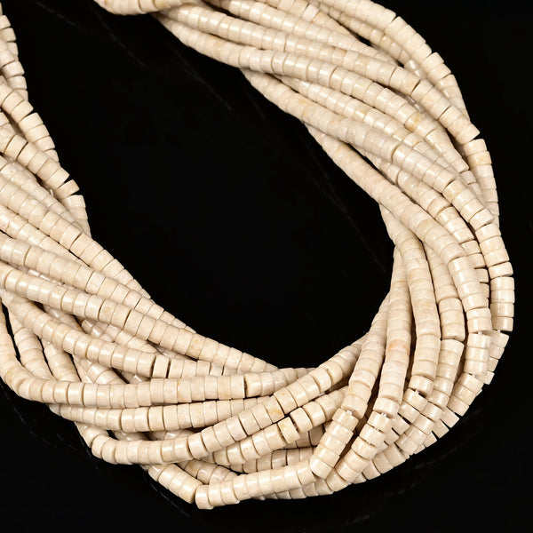 Natural River Stone Heishi Disc Beads Size 2x4mm 15.5'' Strand