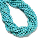 Blue Turquoise Faceted Round Beads Size 6mm 8mm 10mm 12mm 15.5" Strand