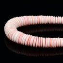 Pink Queen Conch Shell Graduated Rondelle Disc Beads 8mm to 20mm 15.5" Strand