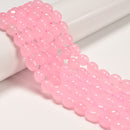Rose Quartz Color Dyed Jade Pebble Nugget Beads Size 8x10mm 15.5'' Strand