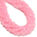 Rose Quartz Color Dyed Jade Pebble Nugget Beads Size 8x10mm 15.5'' Strand