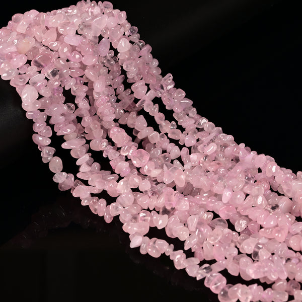 Natural Rose Quartz Irregular Nugget Chips Beads Size 7-8mm 34" Strand