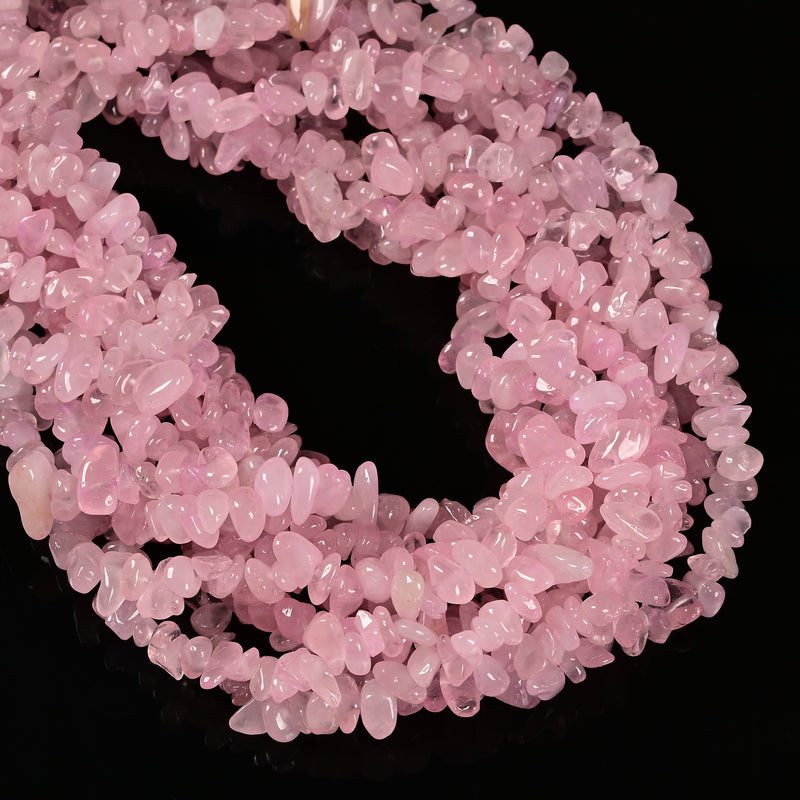 Natural Rose Quartz Irregular Nugget Chips Beads Size 7-8mm 34" Strand
