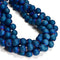 Blue Coated Druzy Agate Matte Round Beads Size 6mm 8mm 10mm 12mm 15.5" Strand