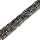 High Quality Labradorite Faceted Rondelle 4x6mm 5x8mm 15.5" Strand