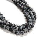 Snowflake Obsidian Matte Round Beads Size 6mm 8mm 10mm 12mm 15.5" Strand