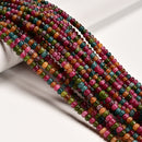 Multi-color Tourmaline Color Dyed Jade Smooth Rondelle Beads 4x6mm 15'' Strand