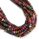 Multi-color Tourmaline Color Dyed Jade Smooth Rondelle Beads 4x6mm 15'' Strand