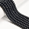 2.0mm Hole Black Onyx Matte Rondelle Beads 5x8mm 6x10mm 8" Strand