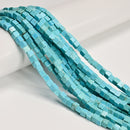 Blue Turquoise Cube Beads Size 4mm 15.5'' Strand