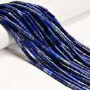 Natural Lapis Smooth Cylinder Tube Beads Size 4x13mm 15.5'' Strand