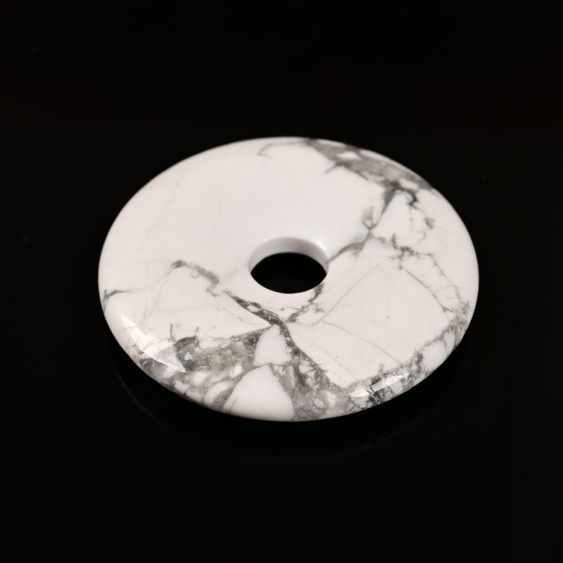 Natural Howlite Donut Circle Pendant Size 40mm 50mm Sold Per Piece