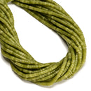 Natural Green Jade Heishi Disc Beads Size 2x4mm 15.5'' Strand