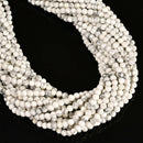 Natural Howlite Faceted Round Beads 4mm 15.5" Strand