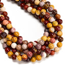 Mookaite Jasper Smooth Round Beads 4mm 6mm 8mm 10mm 12mm Approx 15.5" Strand