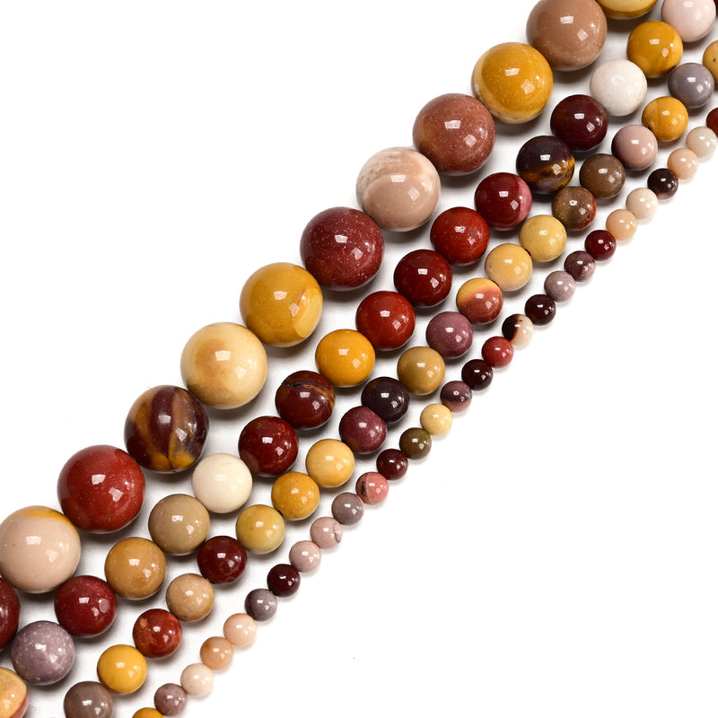 Mookaite Jasper Smooth Round Beads 4mm 6mm 8mm 10mm 12mm Approx 15.5" Strand