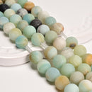 2.0mm Large Hole Multi-Color Amazonite Matte Round Beads 6mm 8mm 10mm 12mm 15.5" Strand