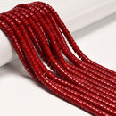 Dark Red Crystal Glass Heishi Disc Beads Size 3x6mm 15.5'' Strand