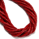 Dark Red Crystal Glass Heishi Disc Beads Size 3x6mm 15.5'' Strand