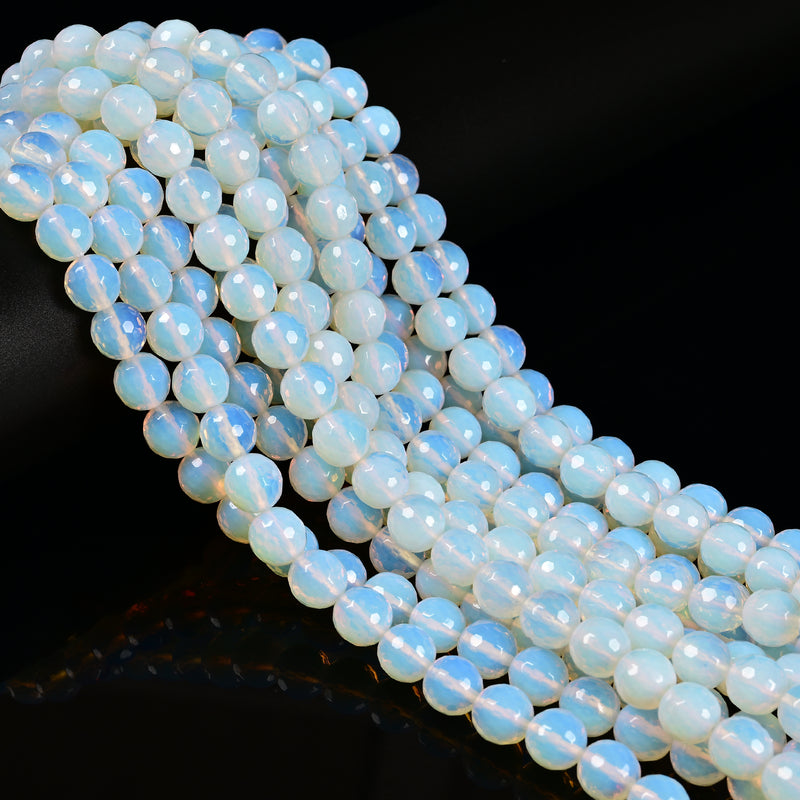 Opalite Faceted Round Beads 4mm 6mm 8mm 10mm 12mm 15.5" Strand