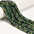 Natural Moss Agate Smooth Rondelle Beads Size 2x4mm 15.5'' Strand
