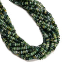 Natural Moss Agate Smooth Rondelle Beads Size 2x4mm 15.5'' Strand