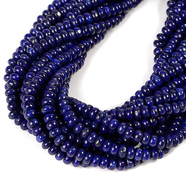 Lapis Smooth Rondelle Beads Size 4x6mm 5x8mm 15.5'' Strand