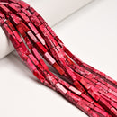 Red Sea Sediment Jasper Rectangle Tube Beads 4x13mm 15.5" Strand