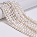 White Fresh Water Pearl Off Round Potato Shape Size 7-8mm 14" Strand