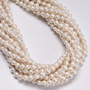 Grade B White Fresh Water Akoya Pearl Oval Beads Size 7-8mm 15.5'' Strand