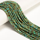 Natural Turquoise Faceted Round Beads Size 3mm 15.5'' Strand