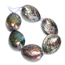 Natural Abalone Puffy Oval Nugget Shape Beads Size 40x60mm 14'' Strand