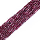 Natural Red Tourmaline Faceted Round Beads Size 2.5-3mm 3.5mm 15.5'' Strand