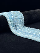 High Quality Aquamarine Faceted Rondelle Beads 5x8mm 5x9mm 6x10mm 15.5" Strand