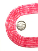 Dark Pink Color Dyed Jade Smooth Rondelle Beads Size Approx 2x4mm 15.5" Strand