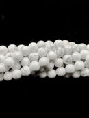 2.0mm Large Hole Howlite Smooth Round Beads 6mm 8mm 10mm 15.5" Strand