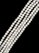 2.0mm Large Hole Howlite Smooth Round Beads 6mm 8mm 10mm 15.5" Strand