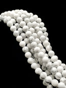 2.0mm Large Hole Howlite Smooth Round Beads 6mm 8mm 10mm 15.5" Strand