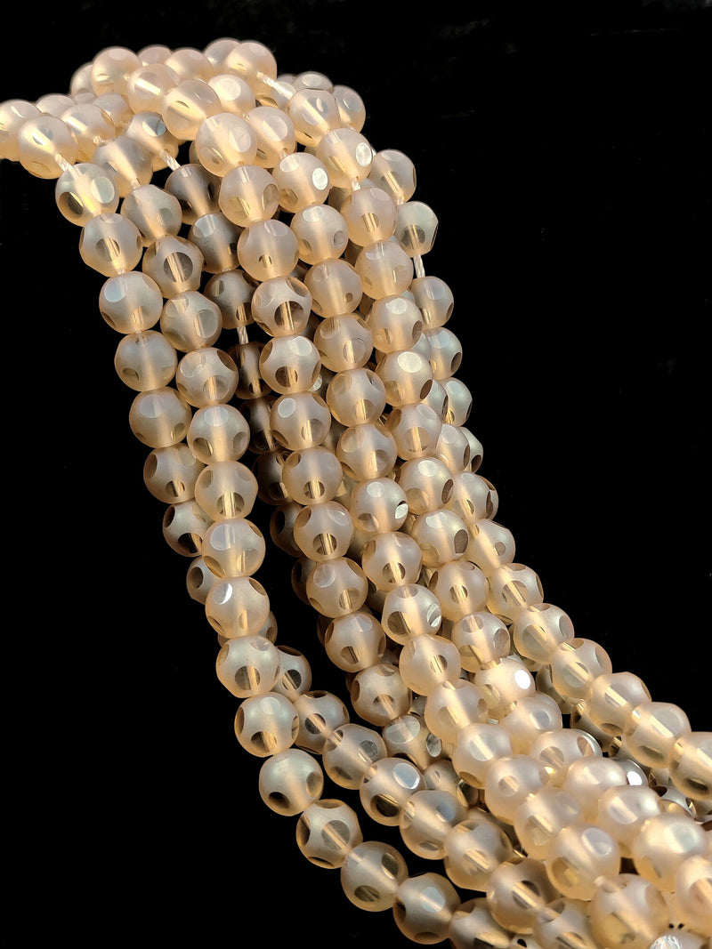 Peach Crystal Glass Faceted Round Beads 4mm 6mm 8mm 10mm 15.5" Strand