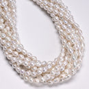 Natural White Fresh Water Pearl Rice Shape Beads Size 6-7mm x8-9mm 14.5'' Strand