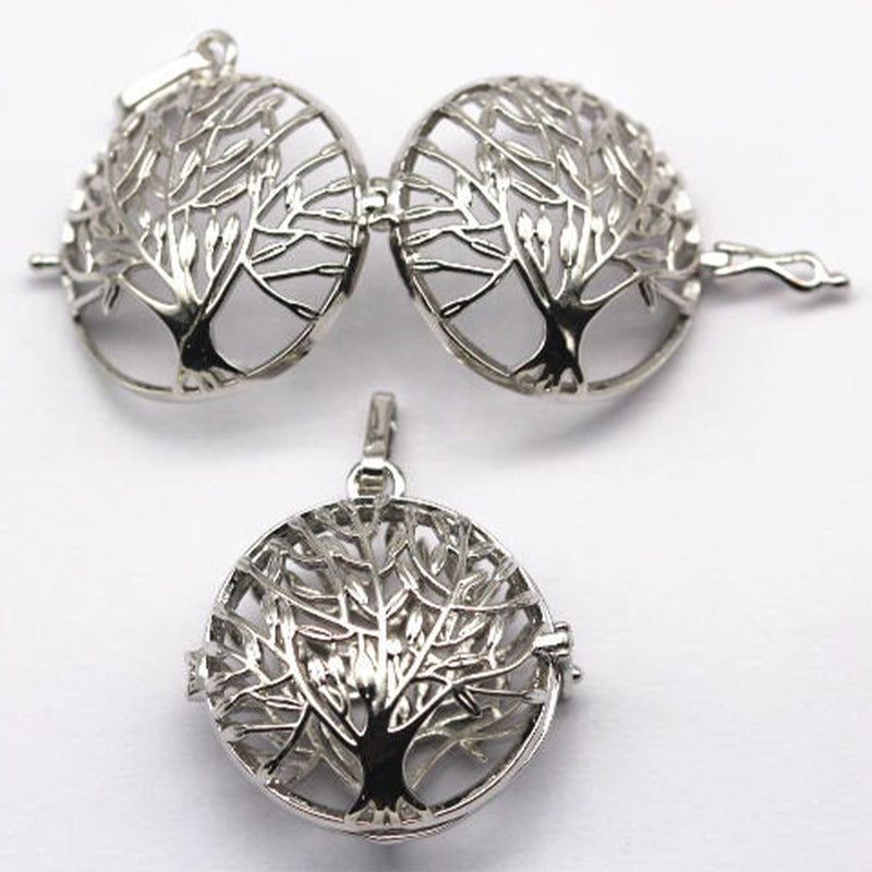 Silver Metal Oil Diffuser Pendant Tree of Life Size 16x30mm Sold Per Piece