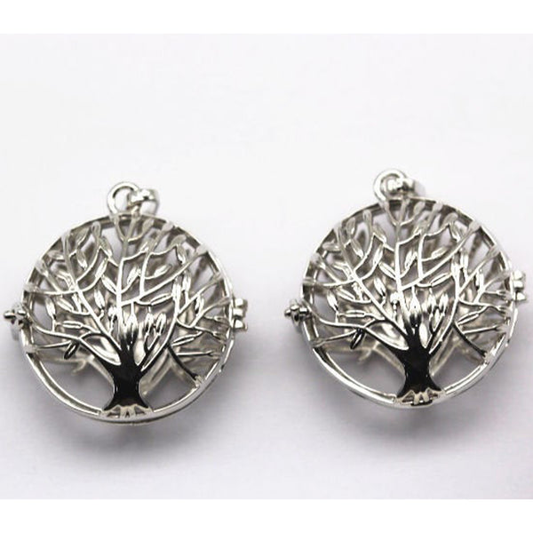 Silver Metal Oil Diffuser Pendant Tree of Life Size 16x30mm Sold Per Piece