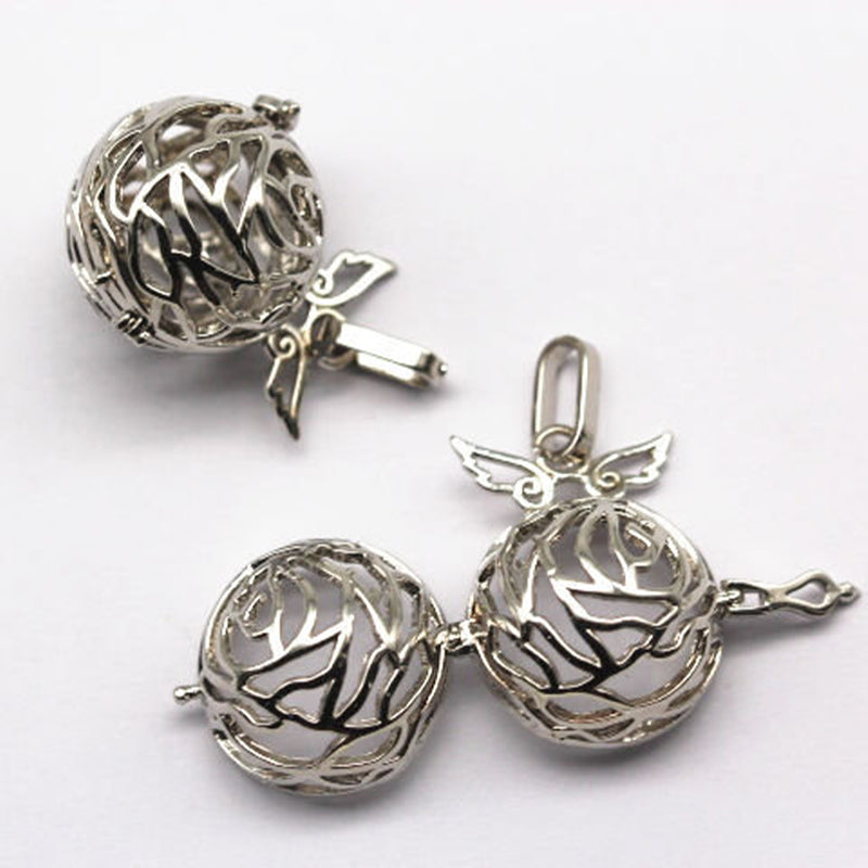 Silver Metal Oil Diffuser Pendant Round Size 21mm Sold Per Piece