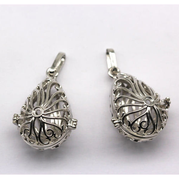 Silver Metal Oil Diffuser Pendant Teardrop Size 20x28mm Sold Per Piece