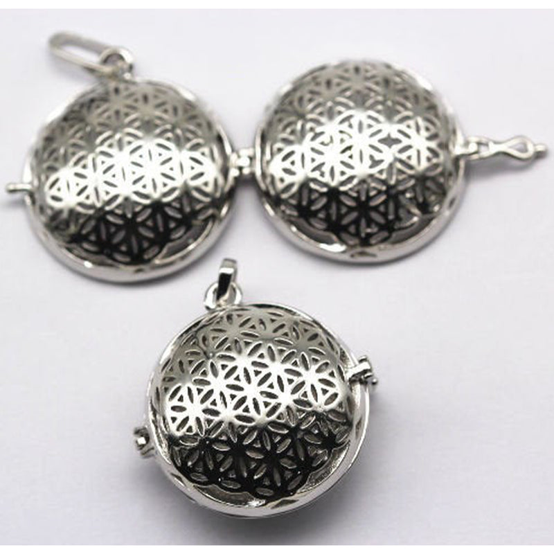 Silver Metal Oil Diffuser Pendant Flat Round Size 16x30mm Sold Per Piece
