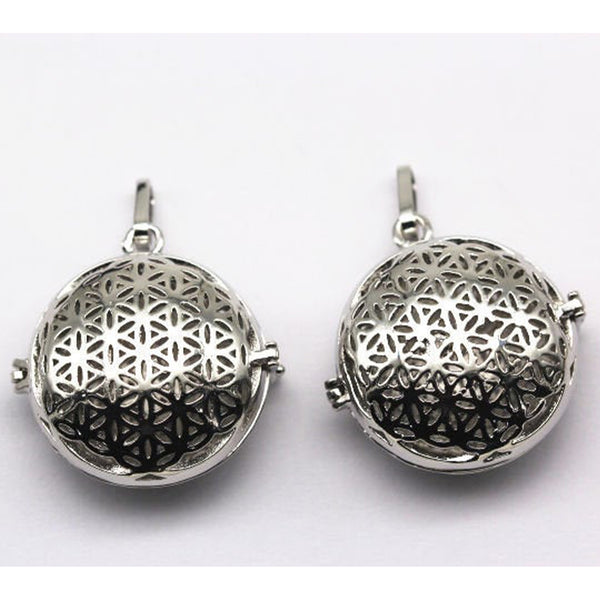 Silver Metal Oil Diffuser Pendant Flat Round Size 16x30mm Sold Per Piece