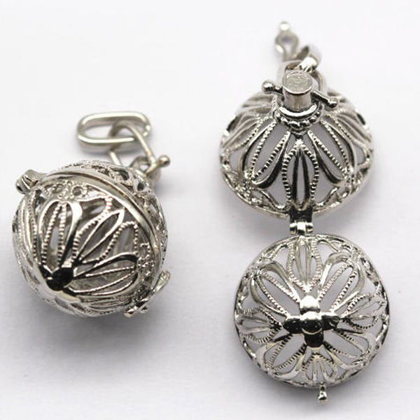 Silver Metal Oil Diffuser Pendant Round Size 24mm Sold Per Piece
