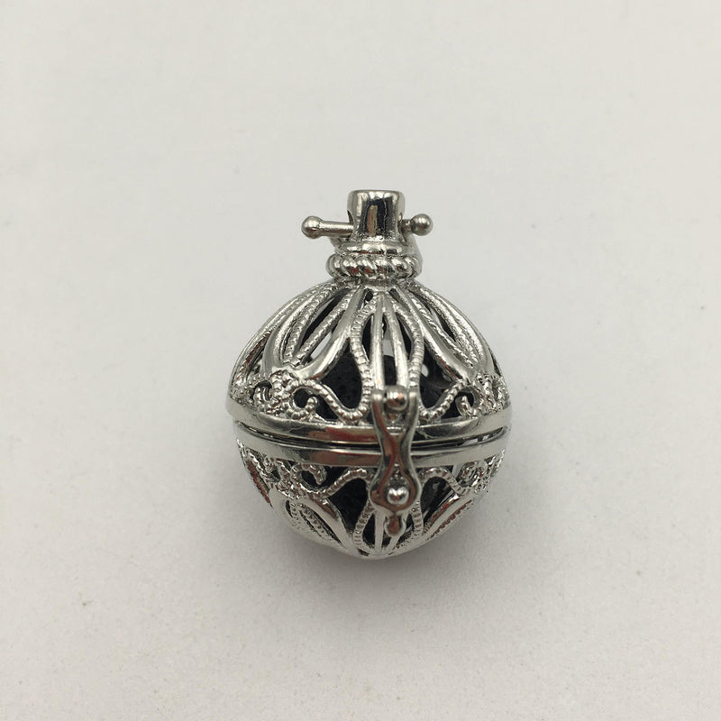 Silver Metal Oil Diffuser Pendant Round Size 24mm Sold Per Piece