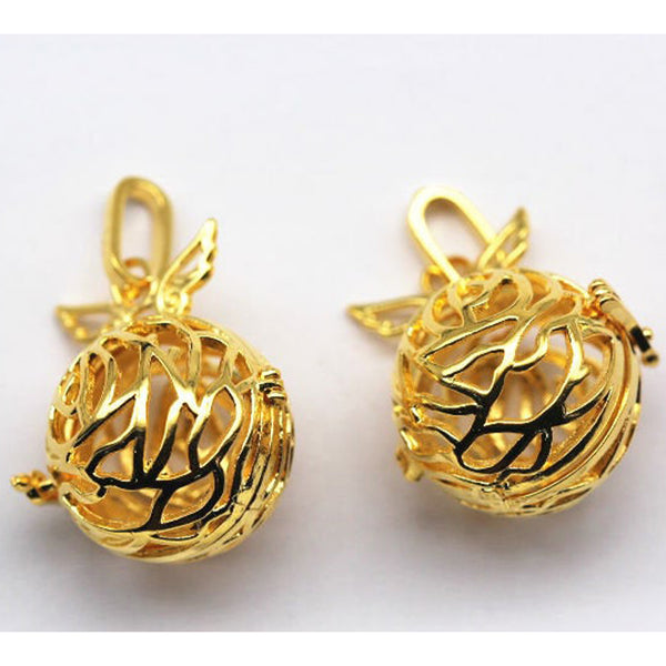 Gold Metal Oil Diffuser Pendant Round Size 21mm Sold Per Piece